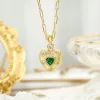 Emerald Mini Heart Necklace sold by Selenichast