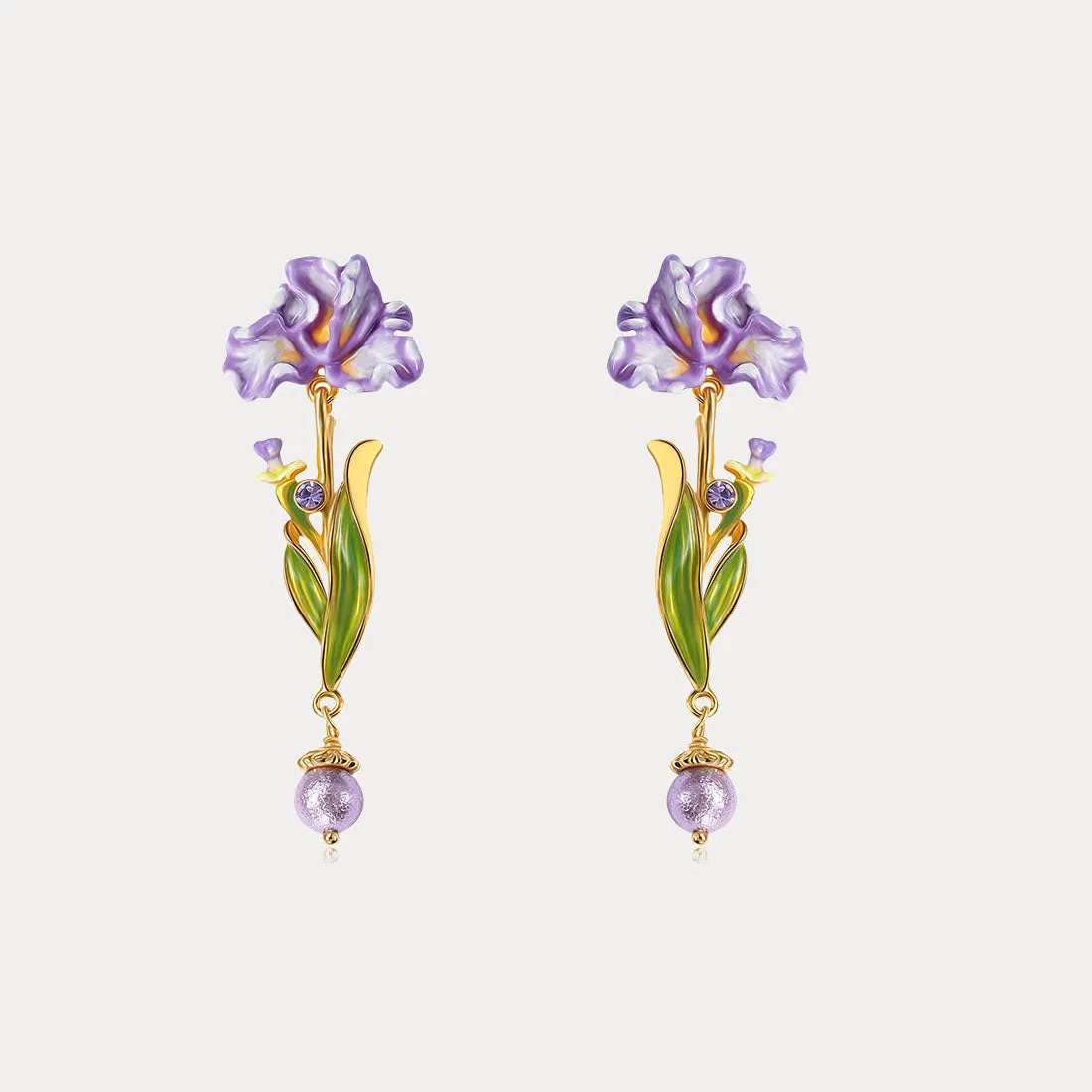 Iris Flower Drop Earrings sold by Selenichast