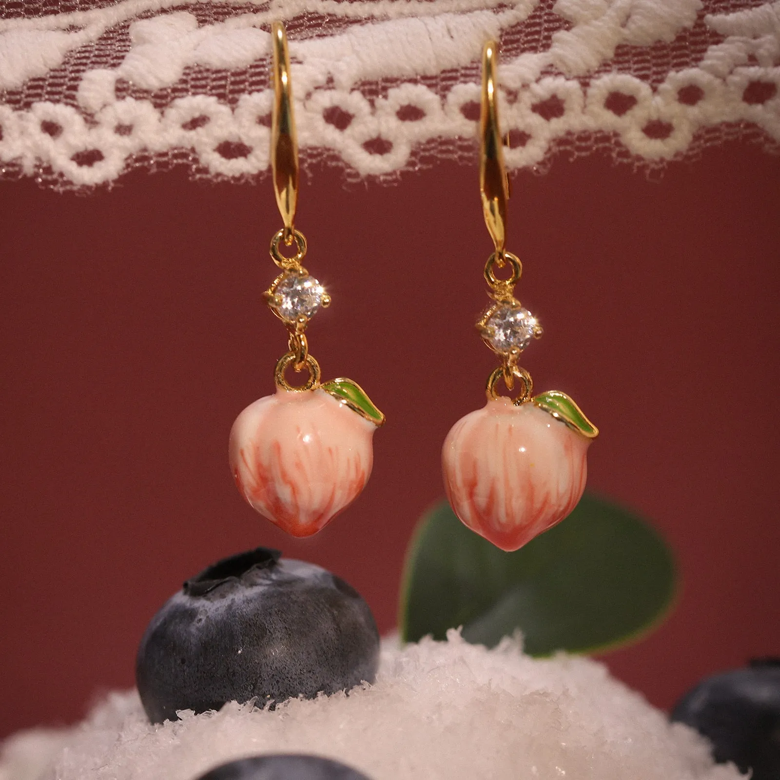 Peach Earrings sold by Selenichast product image thumbnail 5