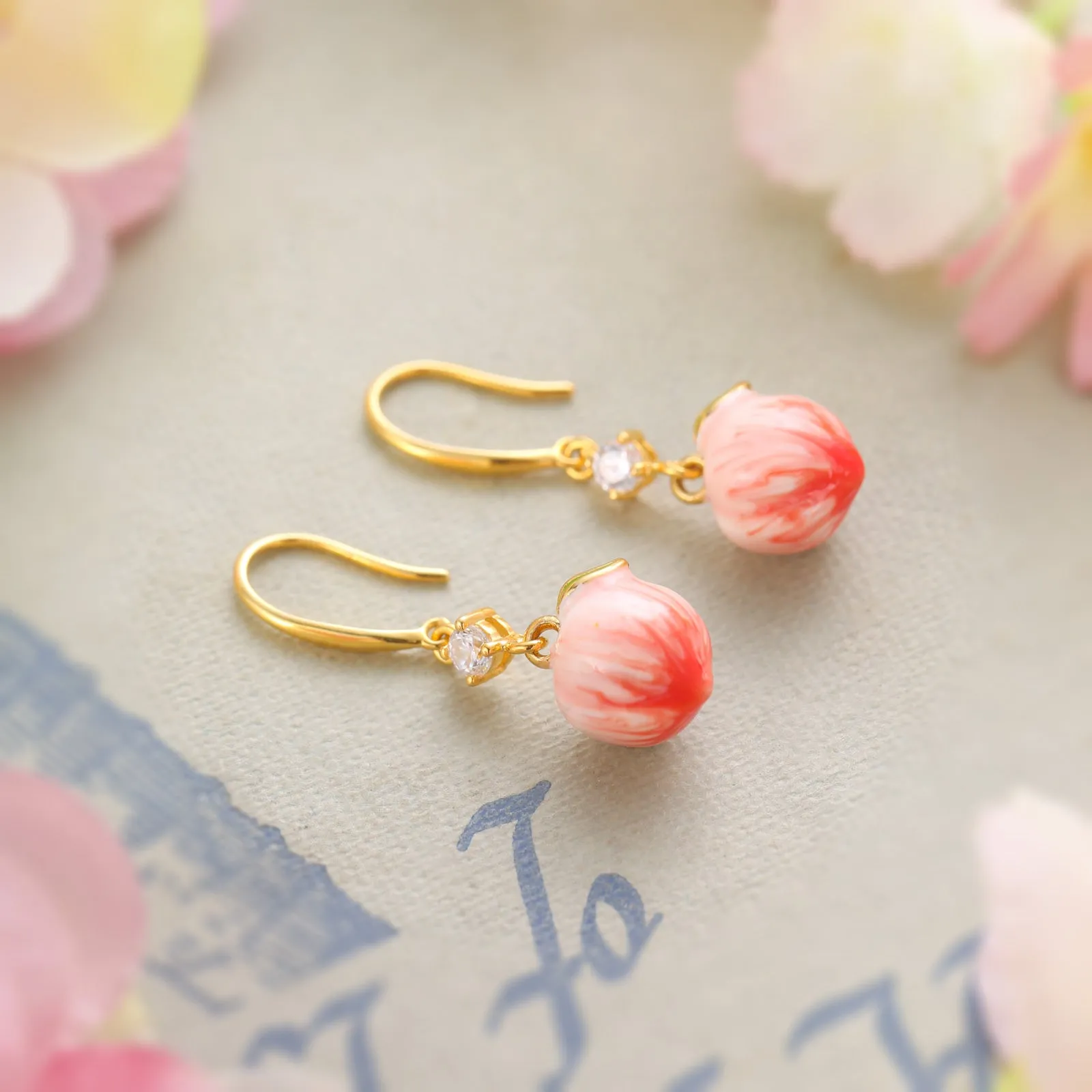 Peach Earrings sold by Selenichast product image thumbnail 4