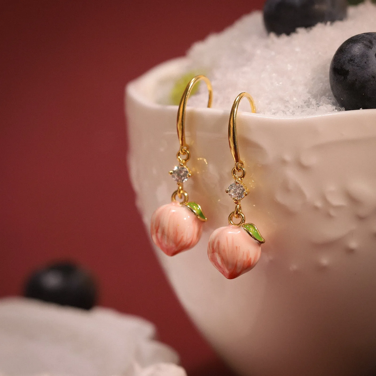 Peach Earrings sold by Selenichast product image thumbnail 3
