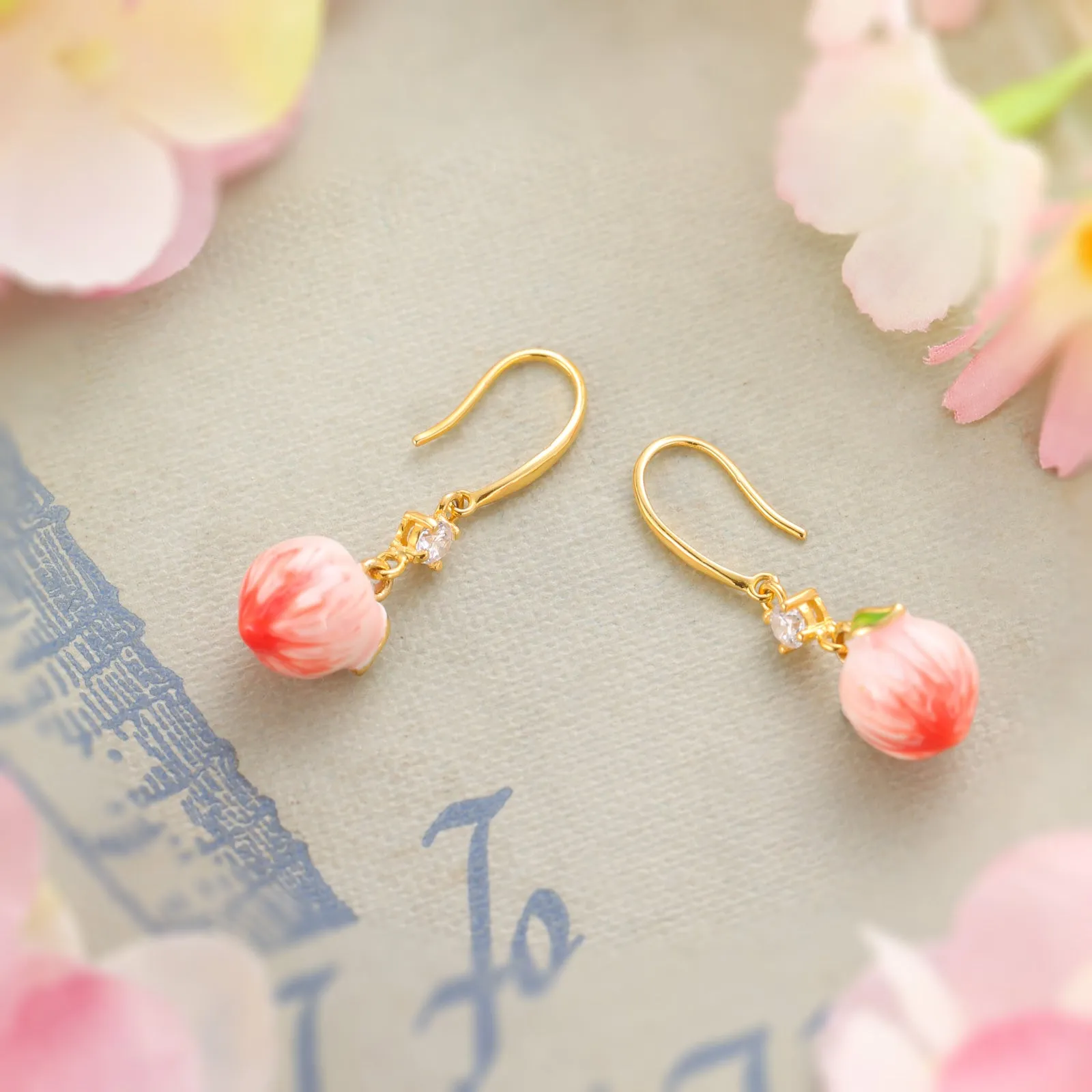 Peach Earrings sold by Selenichast product image thumbnail 2