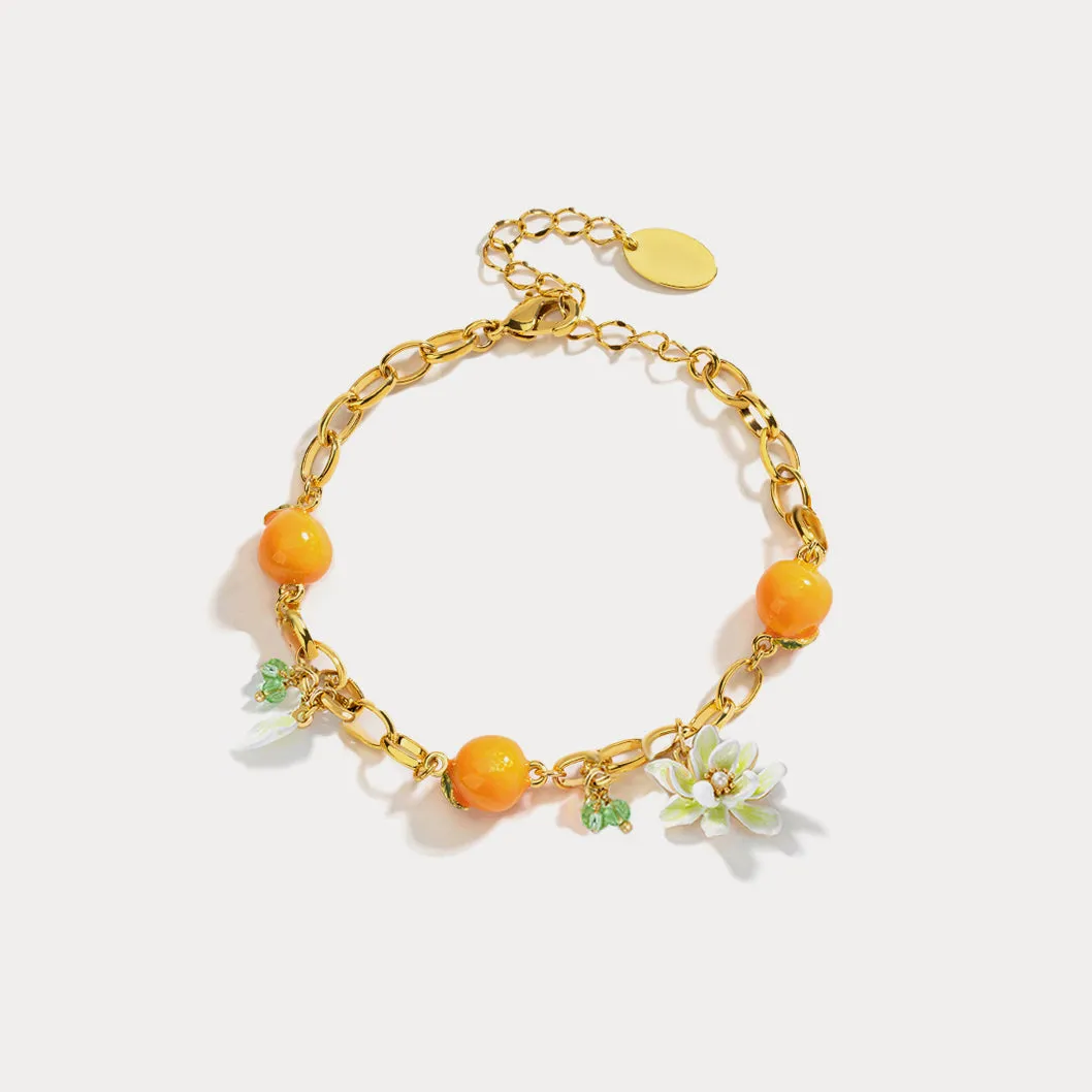 Orange Flower Bracelet sold by Selenichast