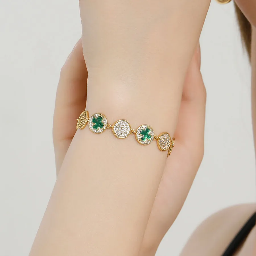 Four-leaf Clover Coin Bracelet sold by Selenichast product image thumbnail 2
