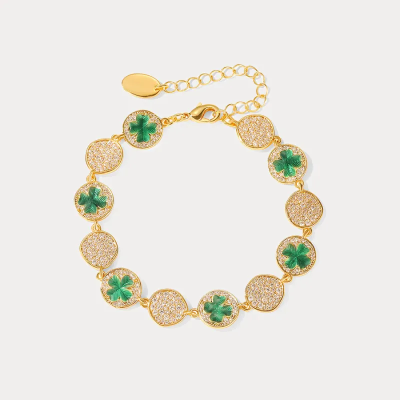 Four-leaf Clover Coin Bracelet sold by Selenichast