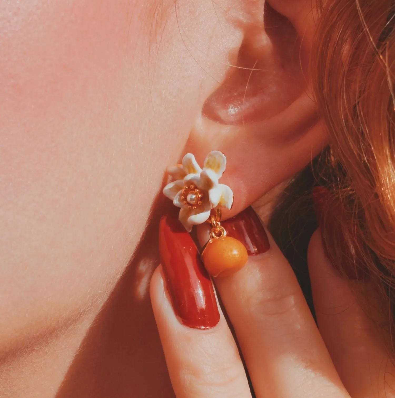 Orange Stud Earrings sold by Selenichast product image thumbnail 2