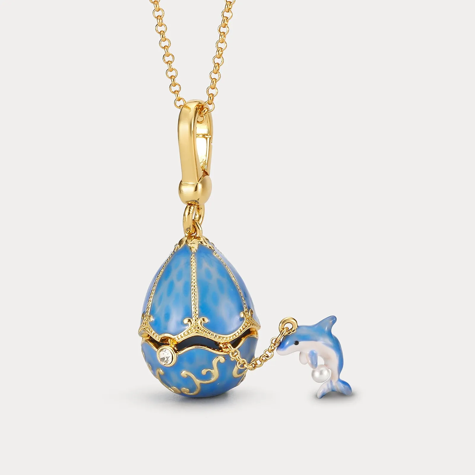 Dolphin Egg Locket Necklace sold by Selenichast product image thumbnail 2