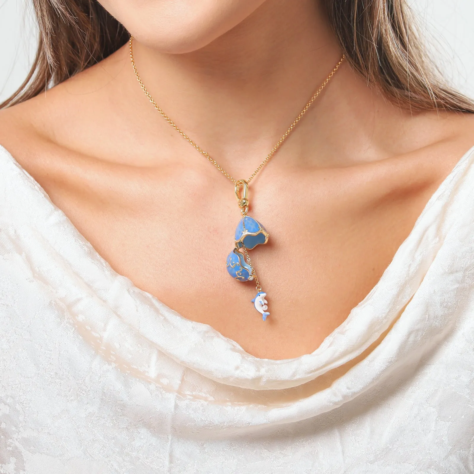 Dolphin Egg Locket Necklace sold by Selenichast product image thumbnail 3