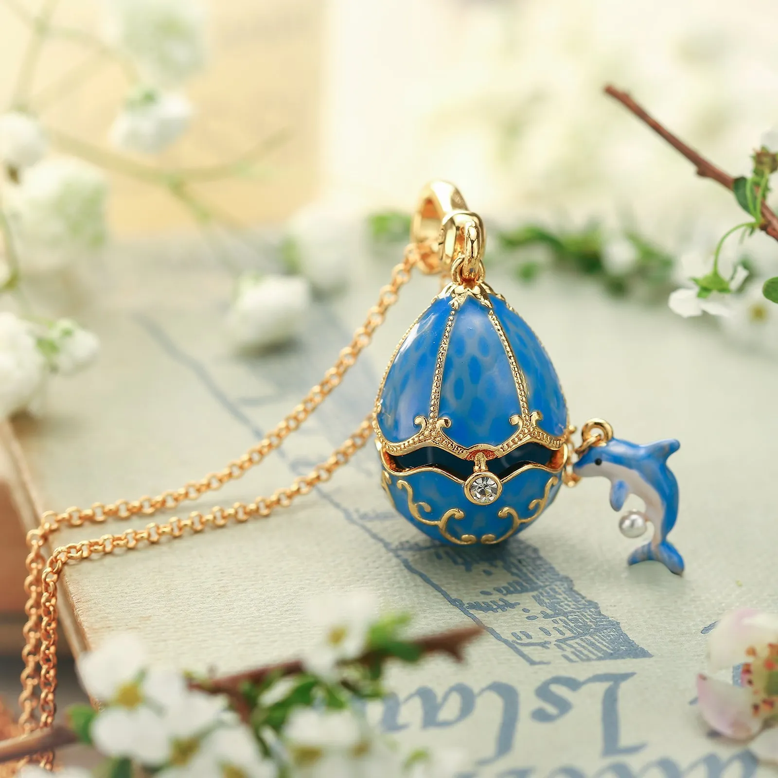 Dolphin Egg Locket Necklace sold by Selenichast