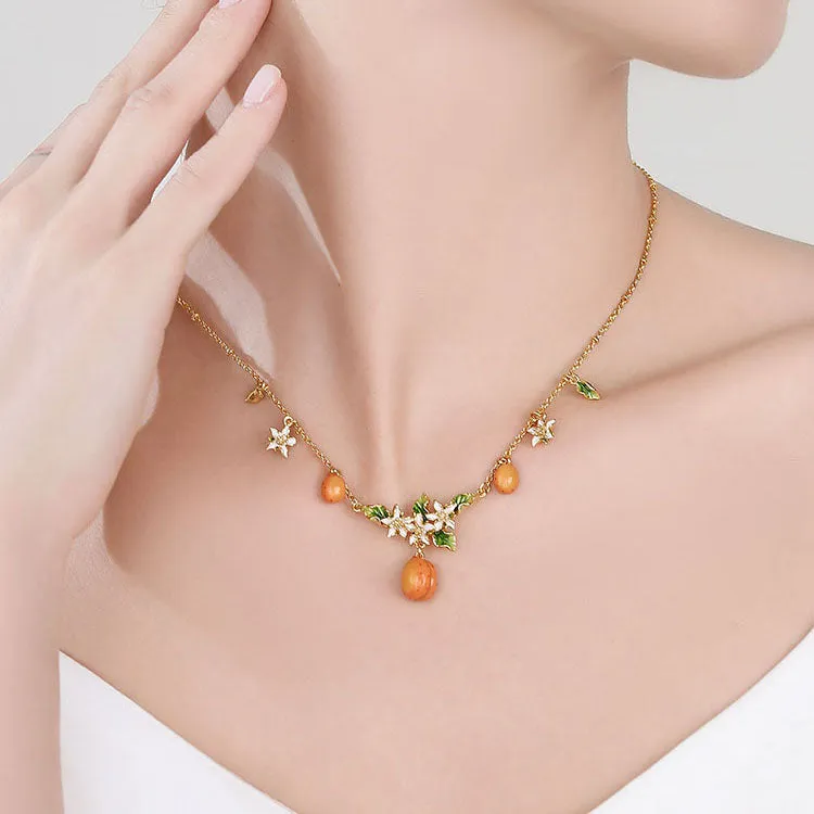 Golden Plum Blossom Multi- Charm Necklace sold by Selenichast product image thumbnail 4