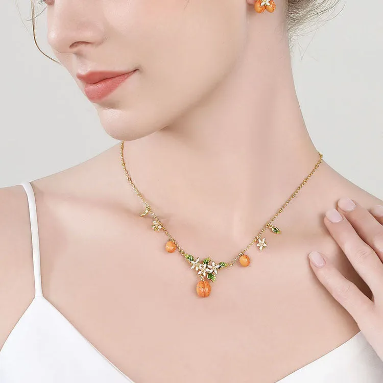 Golden Plum Blossom Multi- Charm Necklace sold by Selenichast product image thumbnail 2