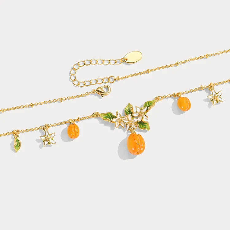Golden Plum Blossom Multi- Charm Necklace sold by Selenichast product image thumbnail 5