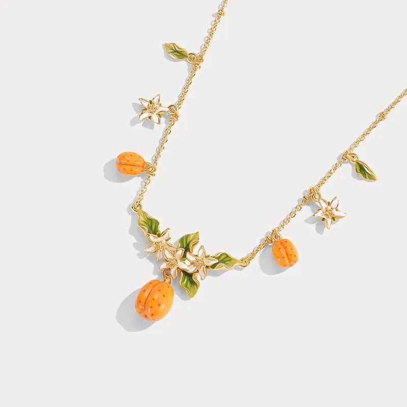 Golden Plum Blossom Multi- Charm Necklace sold by Selenichast product image thumbnail 3