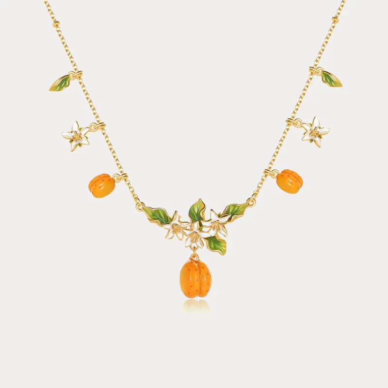 Golden Plum Blossom Multi- Charm Necklace sold by Selenichast