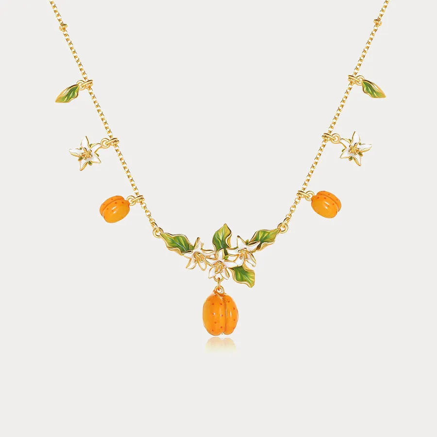 Golden Plum Blossom Multi- Charm Necklace sold by Selenichast