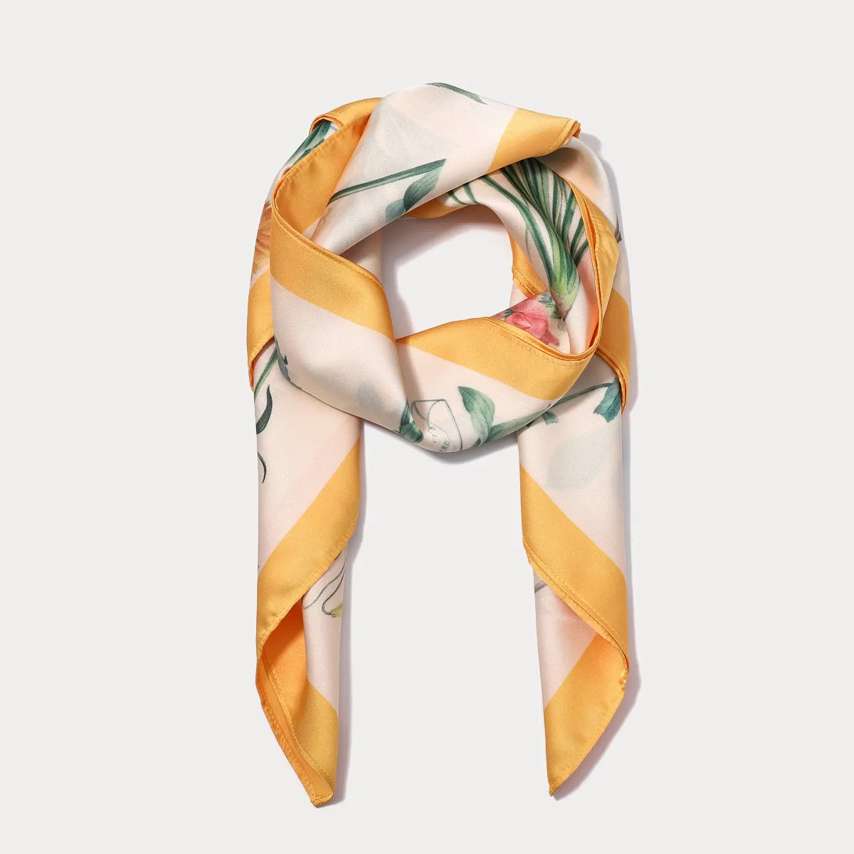 Flower Illustration Silk Square Scarf sold by Selenichast product image thumbnail 2