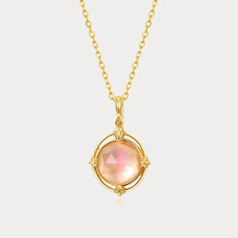 Pink Round Crystal Necklace sold by Selenichast