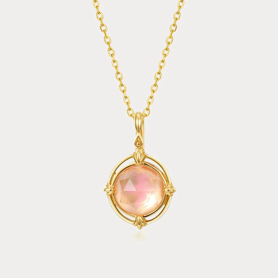 Pink Round Crystal Necklace sold by Selenichast
