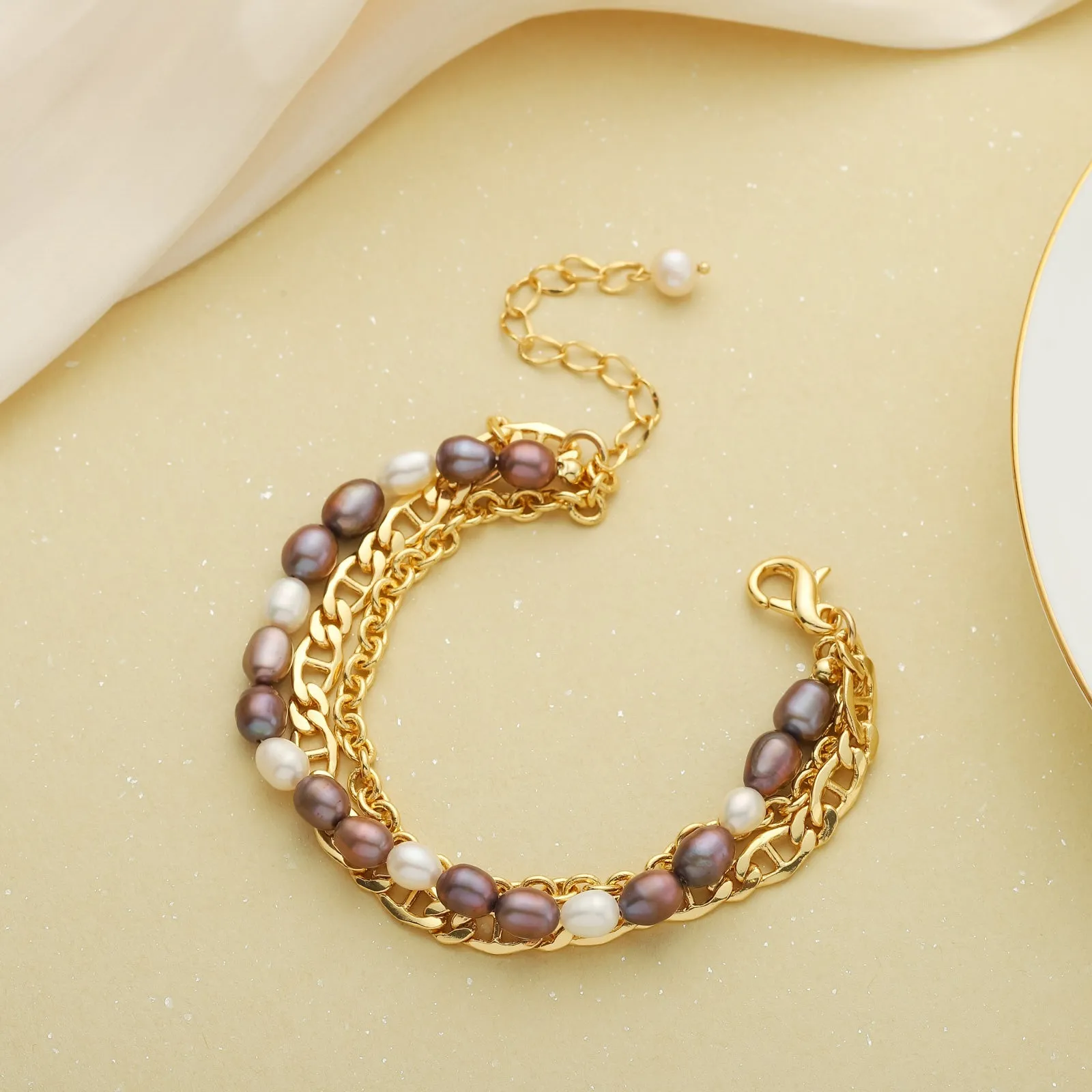 Purple Pearl Chain Bracelet sold by Selenichast product image thumbnail 3