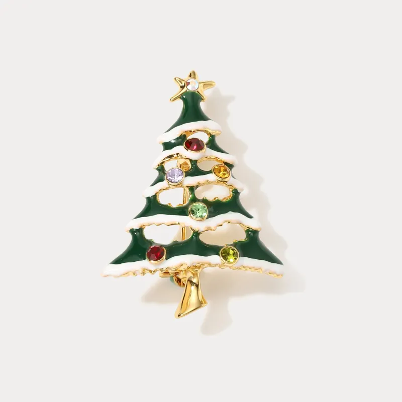 Sparkly Christmas Tree Brooch sold by Selenichast