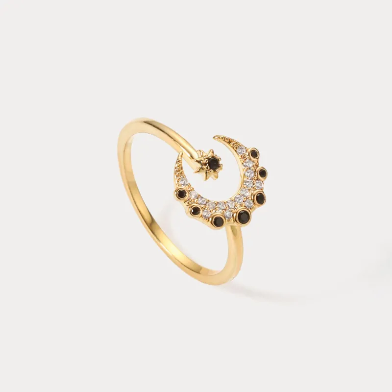 Midnight Moon Star Ring sold by Selenichast