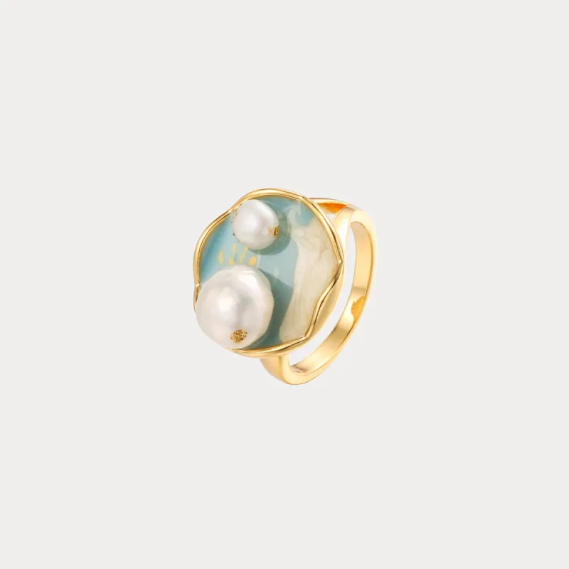 Ocean Wave Oil Painting Ring sold by Selenichast