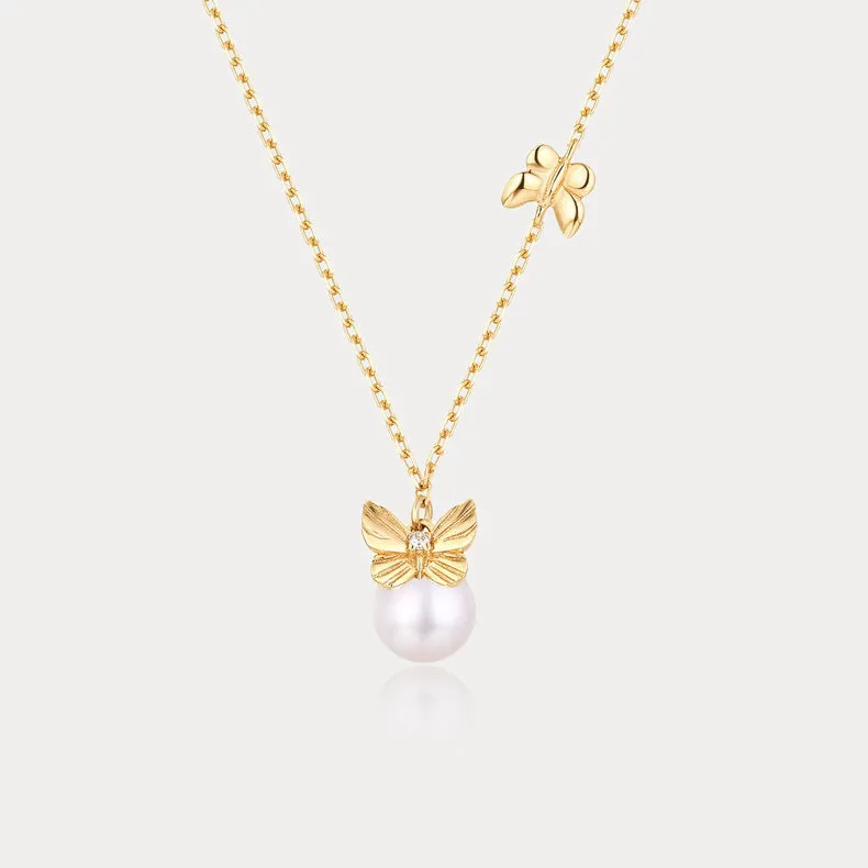 Dream Catching Butterfly Pearl Necklace sold by Selenichast