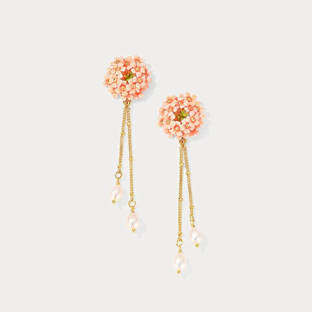 Pink Verbena Earrings sold by Selenichast
