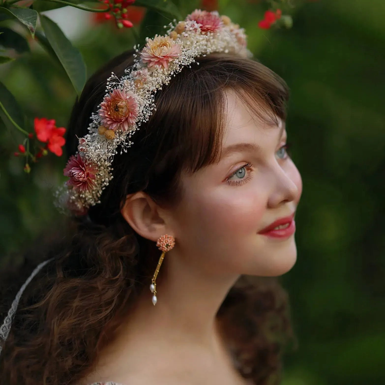 Pink Verbena Earrings sold by Selenichast product image thumbnail 3