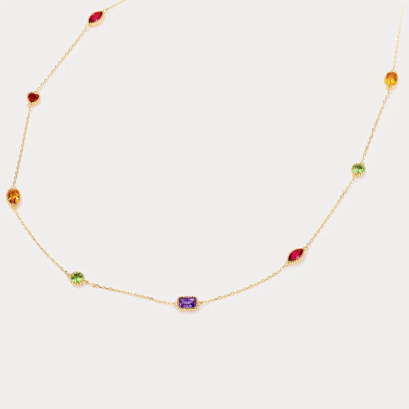 Rainbow Gem Necklace sold by Selenichast