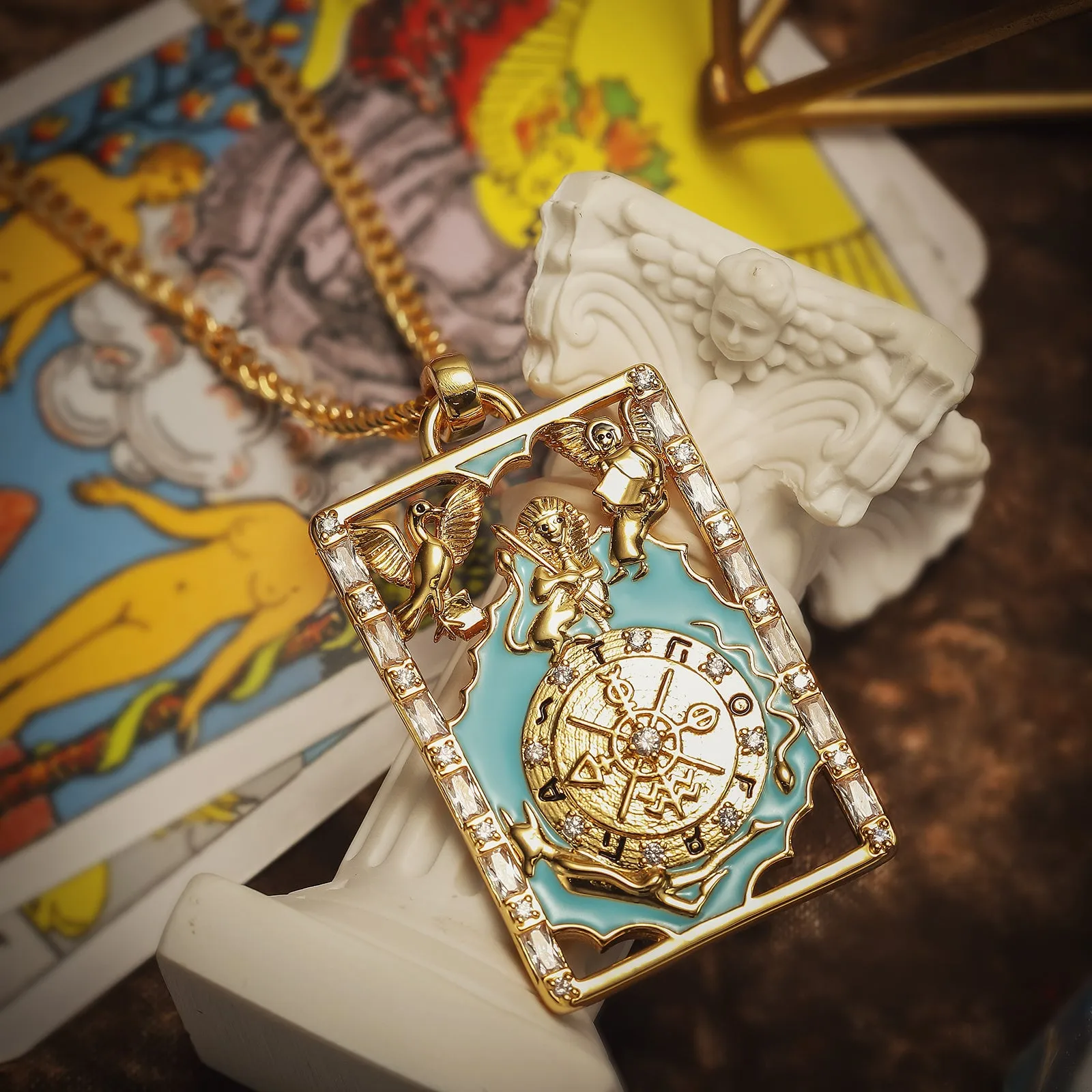 Wheel Of Fortune Tarot Necklace sold by Selenichast product image thumbnail 4