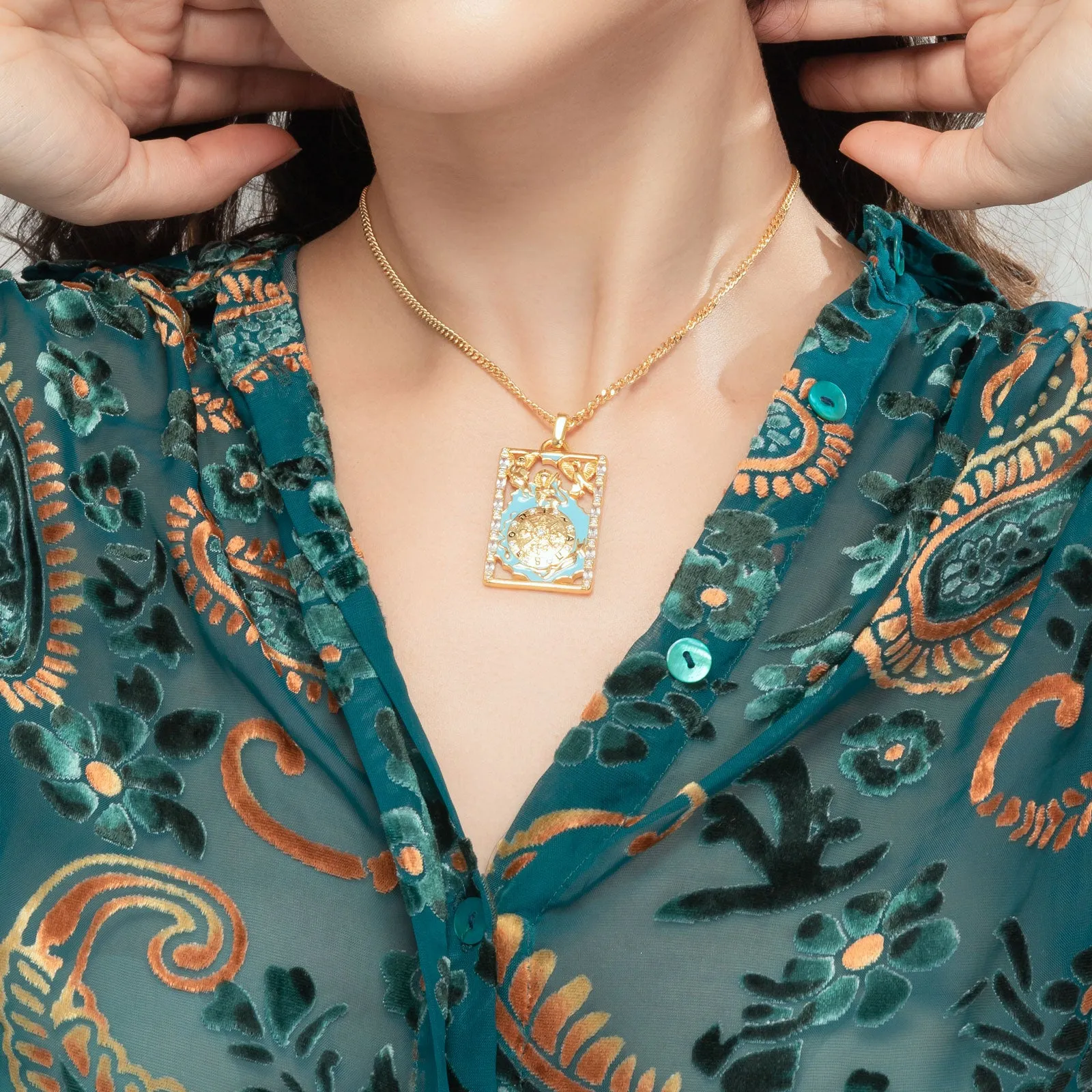 Wheel Of Fortune Tarot Necklace sold by Selenichast product image thumbnail 3