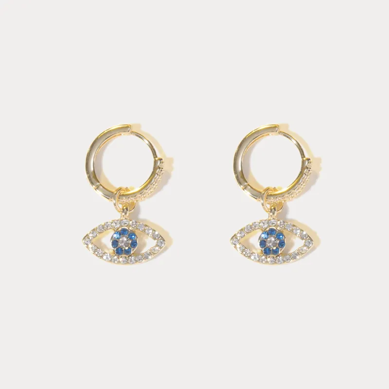 Diamond Evil Eye Earrings sold by Selenichast