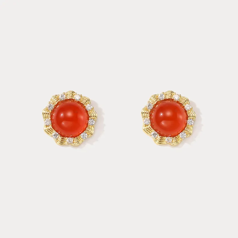 Ruby Round Earrings made by Selenichast