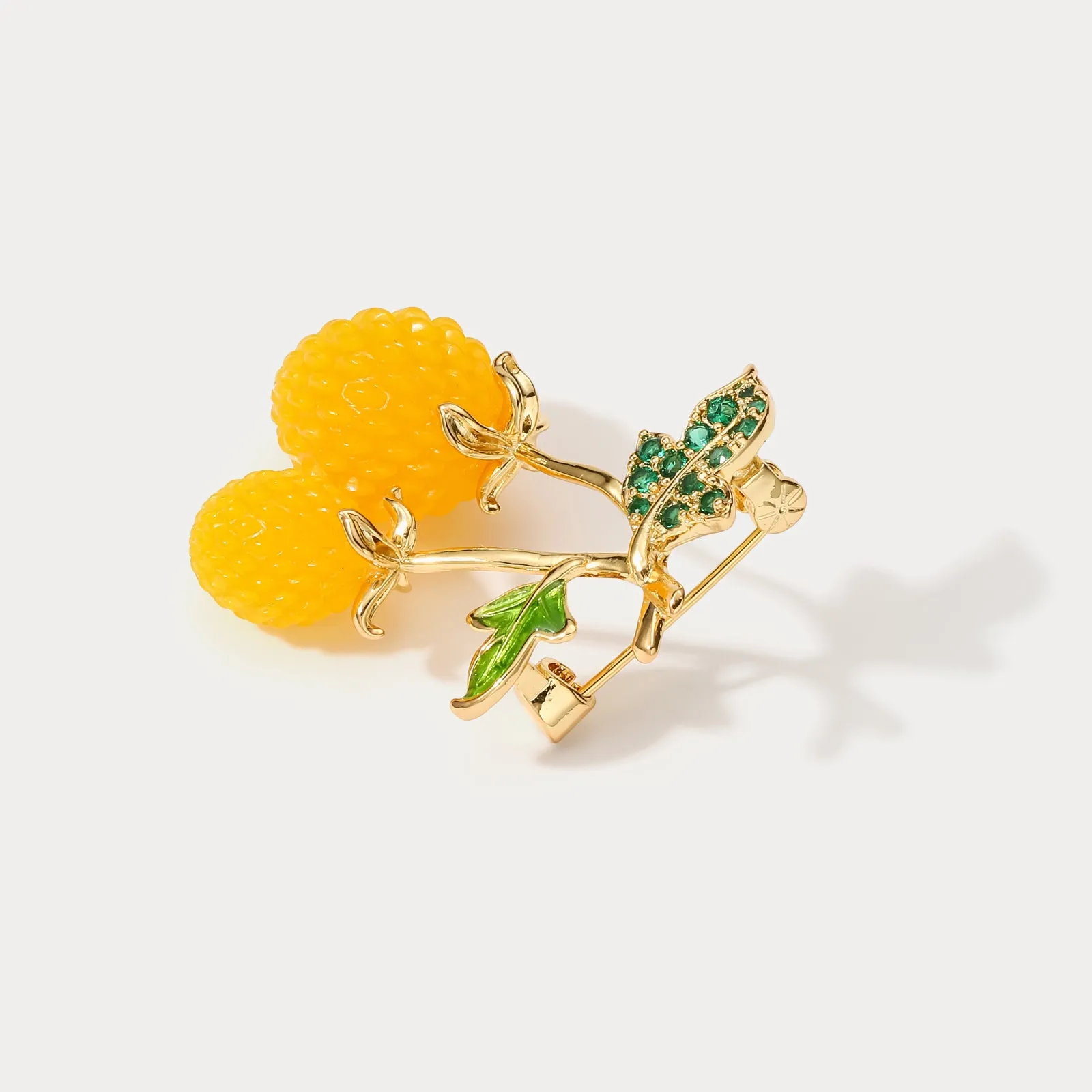 Yellow Raspberry Brooch sold by Selenichast product image thumbnail 3