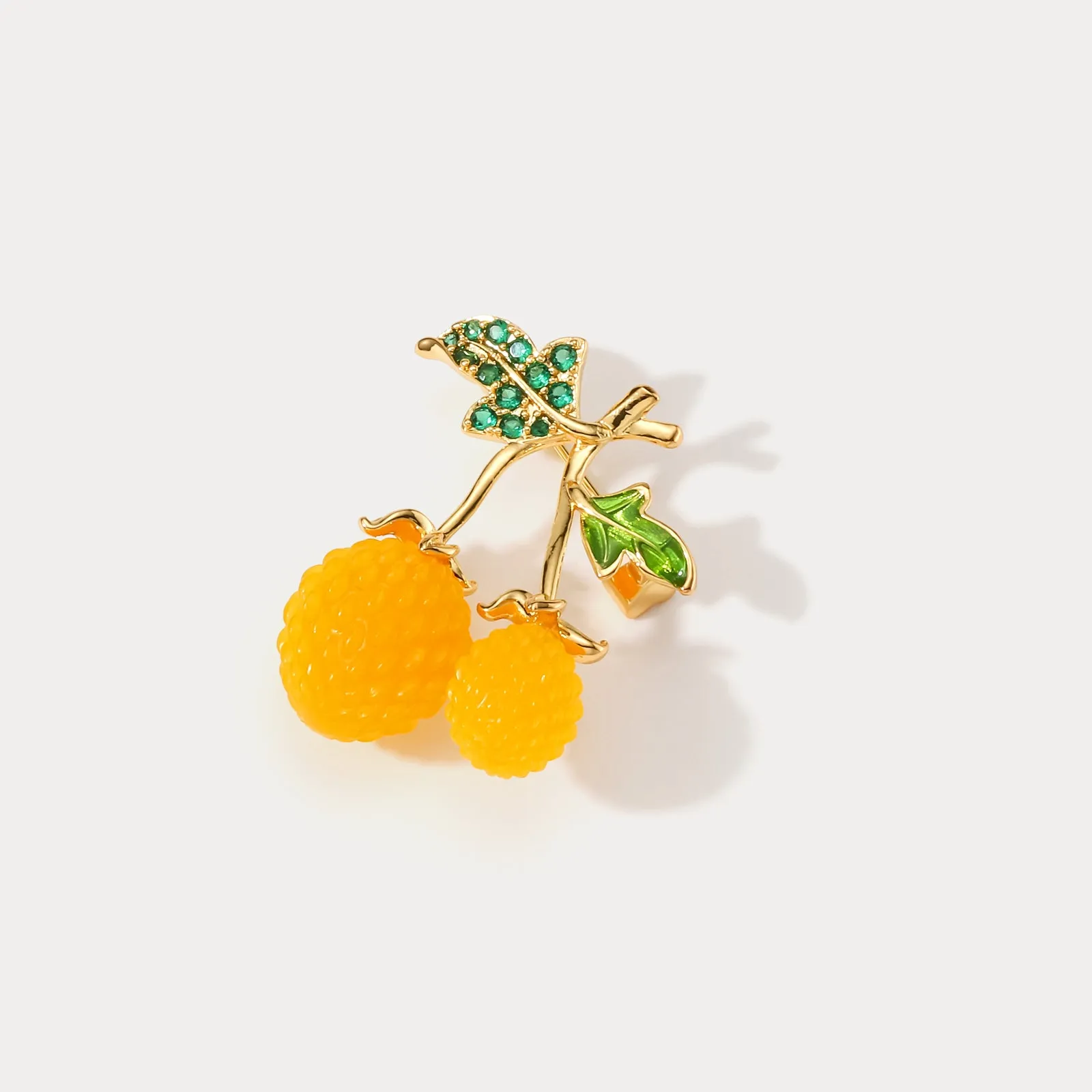 Yellow Raspberry Brooch sold by Selenichast product image thumbnail 2