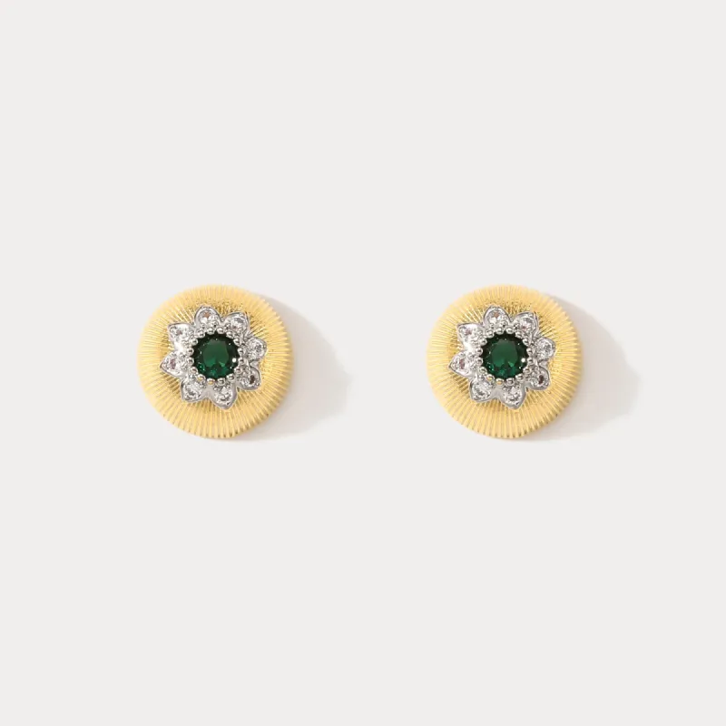 Emerald Flower Earrings sold by Selenichast