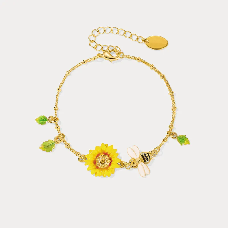 Sunflower Bee Bracelet sold by Selenichast