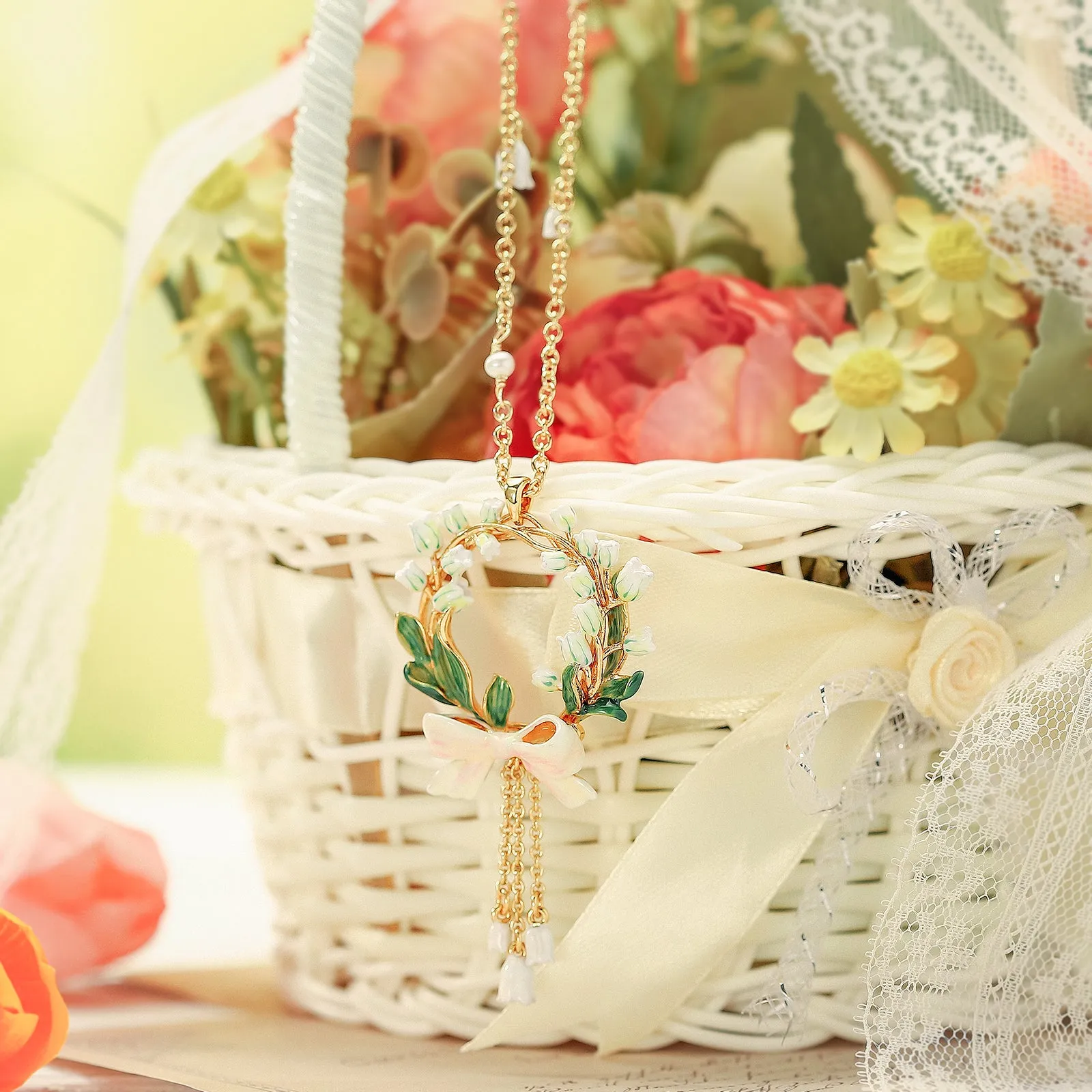 Lily Of The Valley Bow Necklace sold by Selenichast product image thumbnail 3