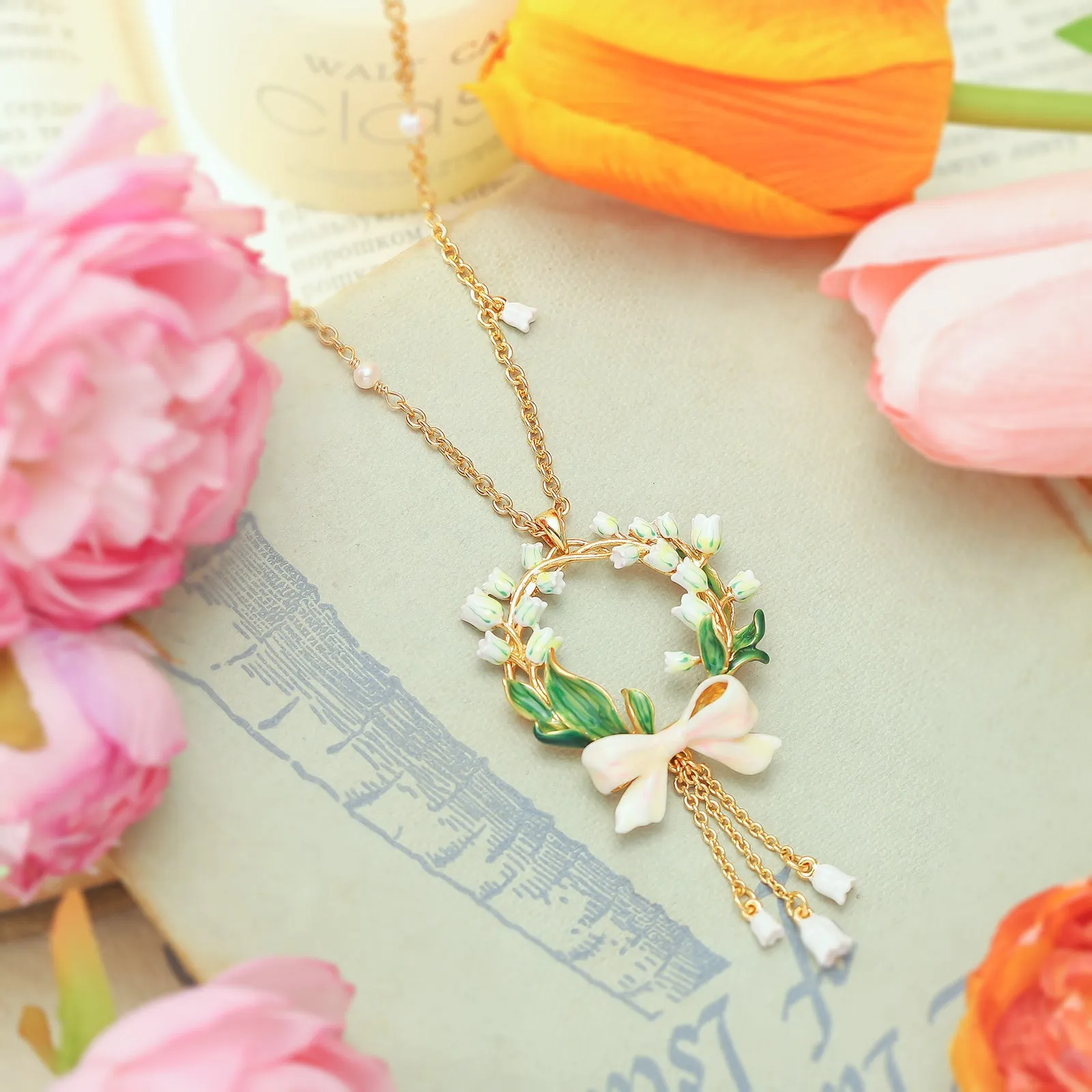 Lily Of The Valley Bow Necklace sold by Selenichast product image thumbnail 2