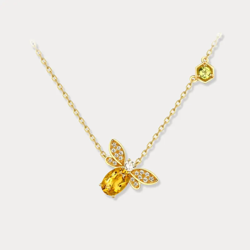Citrine Honey Bee Necklace sold by Selenichast