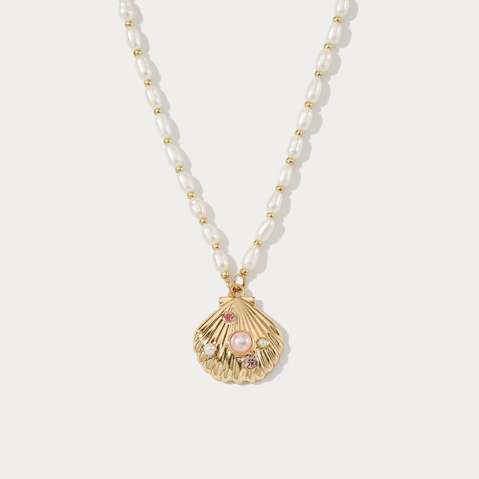 Shell Pearl Necklace sold by Selenichast