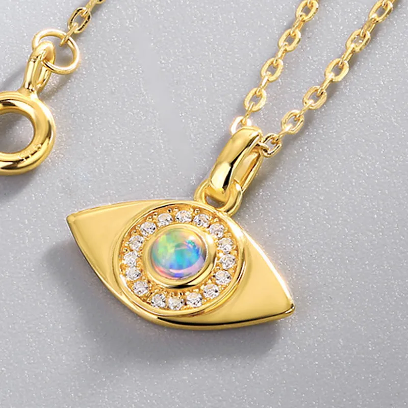 Opal Evil Eye Necklace sold by Selenichast product image thumbnail 2
