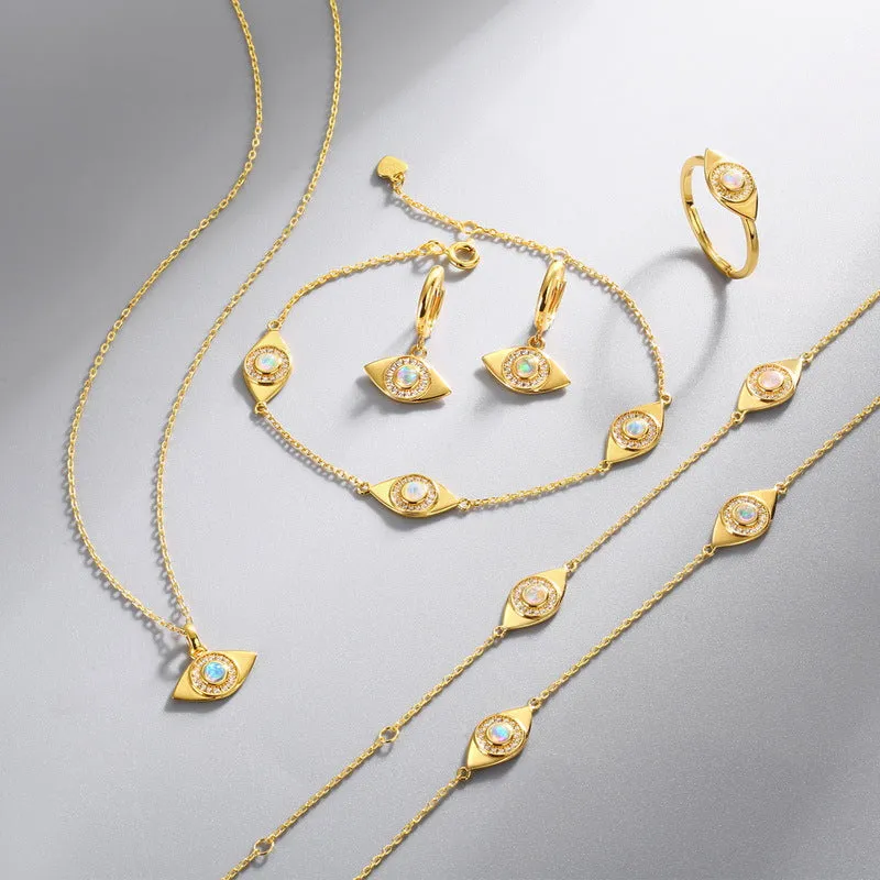 Opal Evil Eye Necklace sold by Selenichast product image thumbnail 4