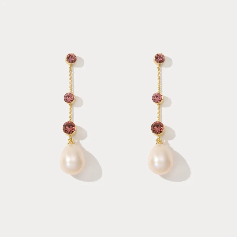 Pearl Diamond Station Earrings sold by Selenichast