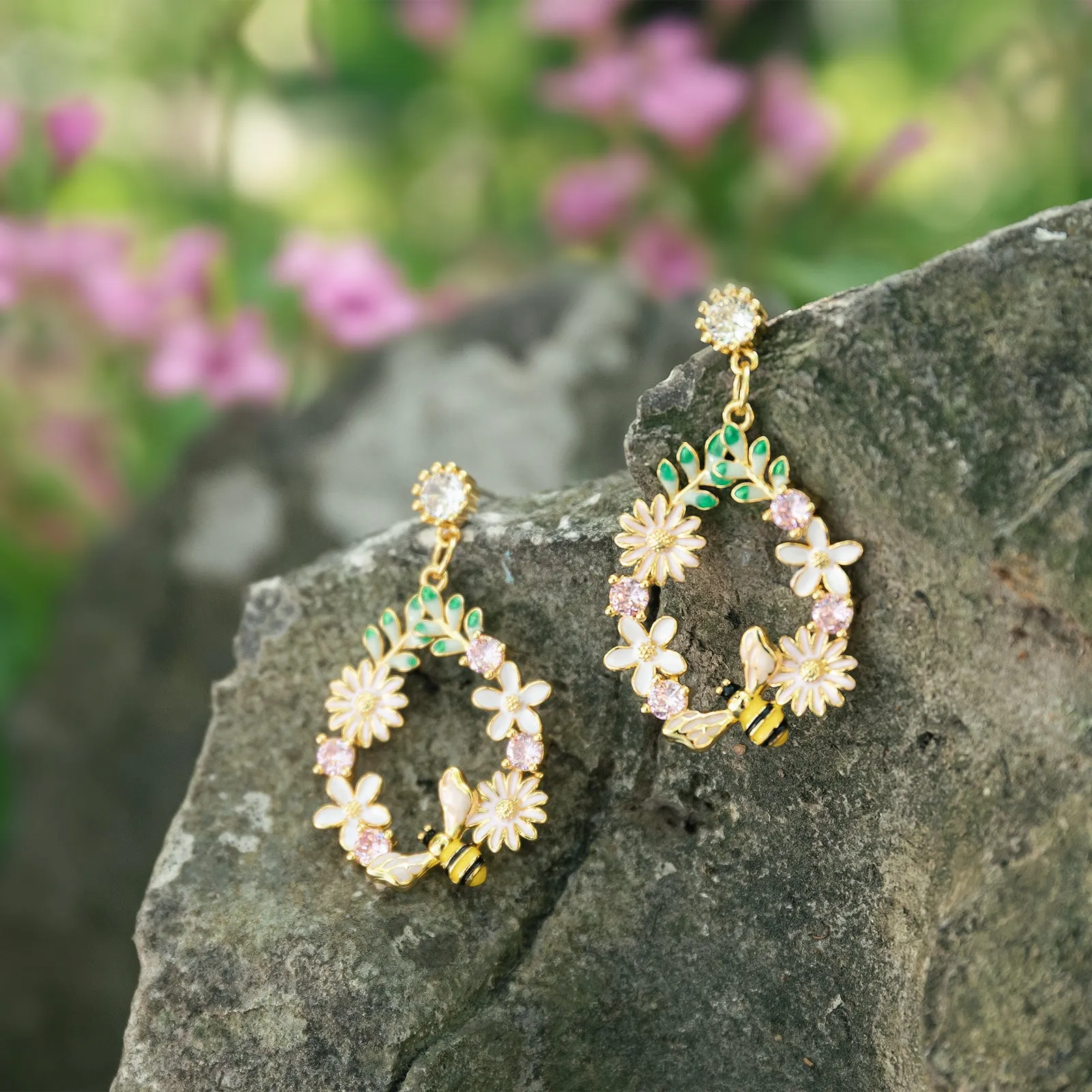 Bee in The Flower Earrings sold by Selenichast product image thumbnail 3