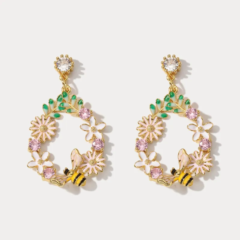 Bee in The Flower Earrings sold by Selenichast