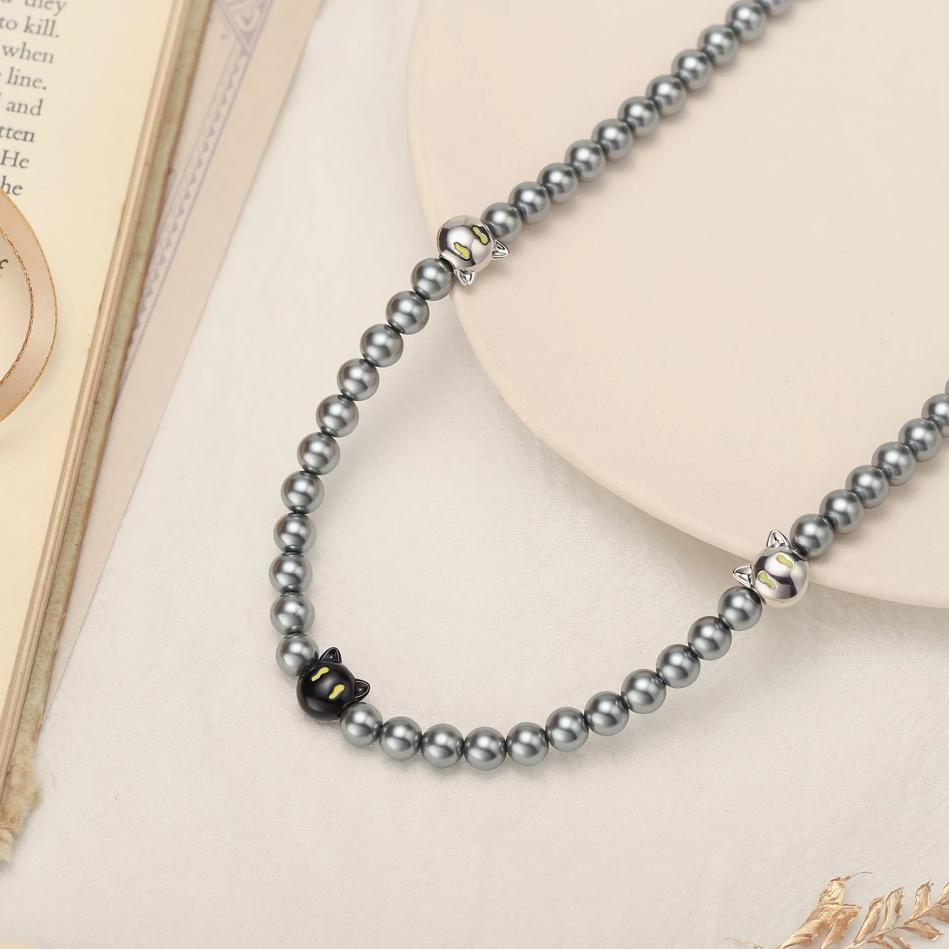 Black Cat Beads Necklace sold by Selenichast product image thumbnail 4