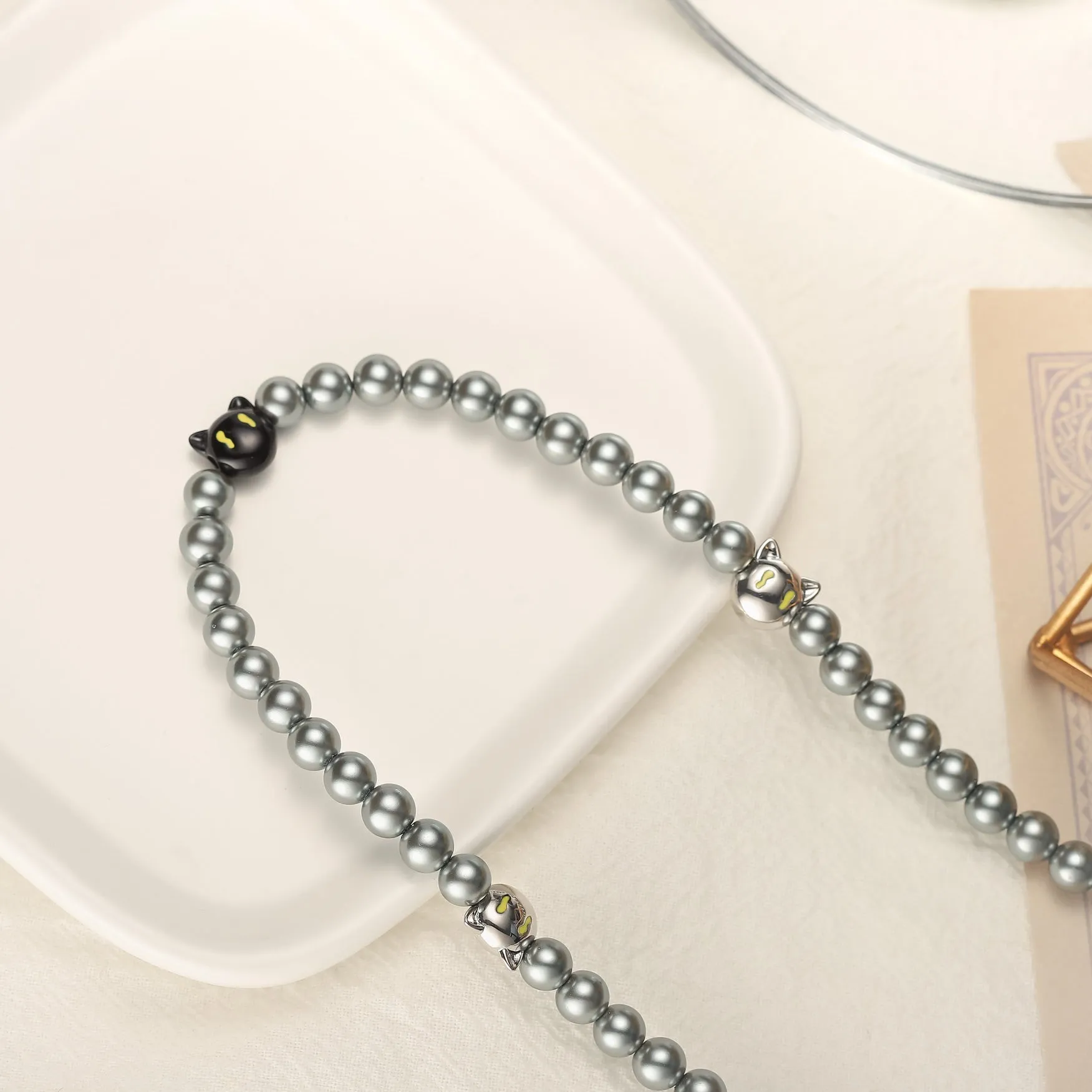 Black Cat Beads Necklace sold by Selenichast product image thumbnail 3