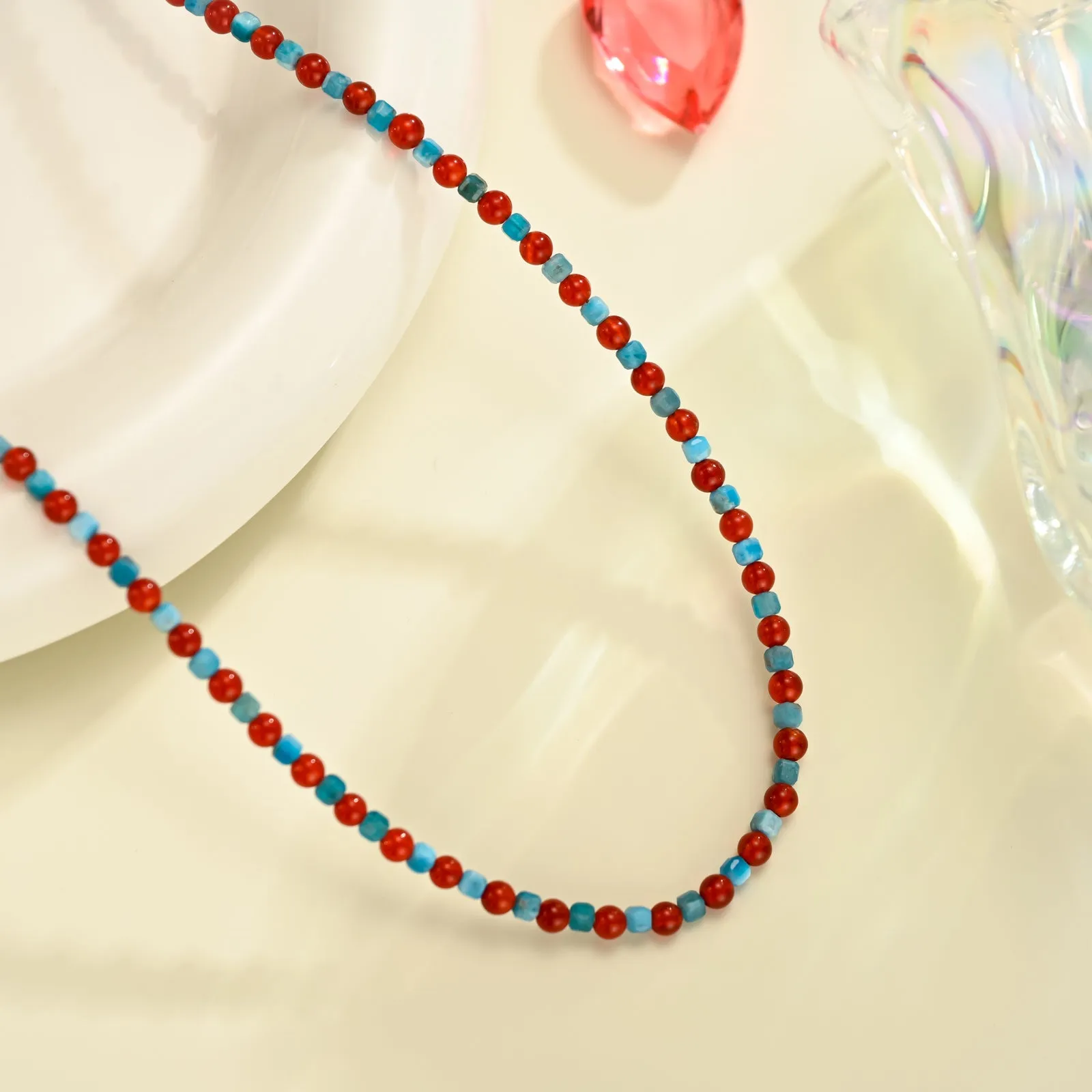 Red Agate Seed bead Necklace sold by Selenichast product image thumbnail 2
